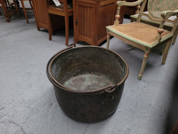 Large Antique French Brass Firewood Pot With Handle | Antique & Vintage | Moonee Ponds Antiques | Australia Wide Delivery