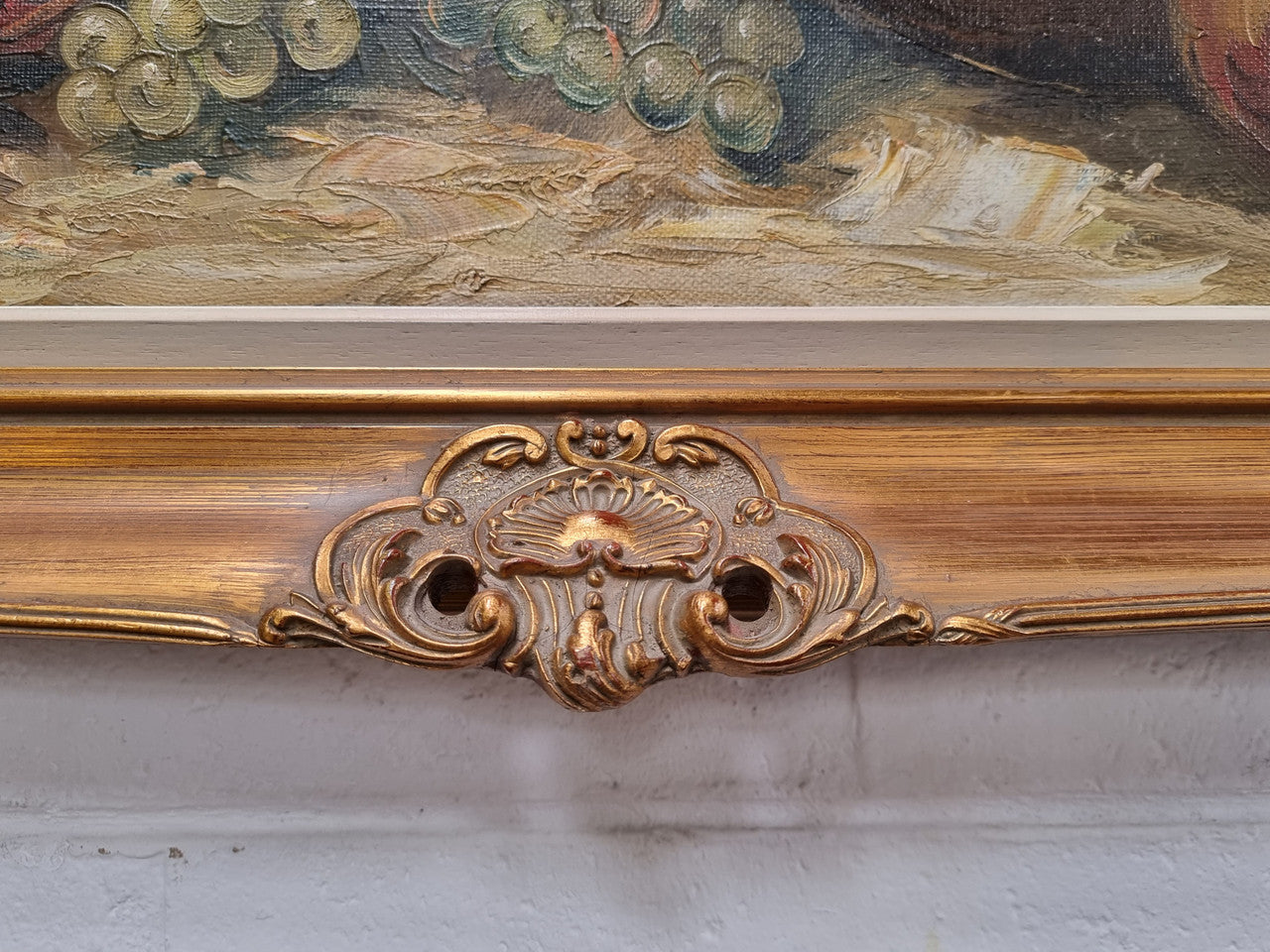 Beautiful signed oil on canvas of a still life framed in an ornate frame. Sourced in France and in good original condition.