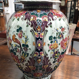 Stunning Large Antique Delft Lidded Vase