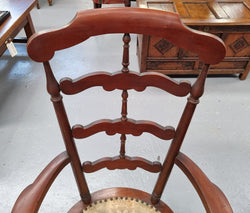 Pair of Mahogany Cottage Arm Chairs With Ladder Back | Antique & Vintage | Moonee Ponds Antiques | Australia Wide Delivery