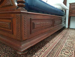 Grand French Henry II Style Mahogany Queen Size Bed | Antique & Vintage | Moonee Ponds Antiques | Australia Wide Delivery