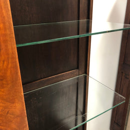Large Walnut & Nickel Plated Art Deco Display Cabinet