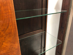 Large Walnut & Nickel Plated Art Deco Display Cabinet | Antique & Vintage | Moonee Ponds Antiques | Australia Wide Delivery
