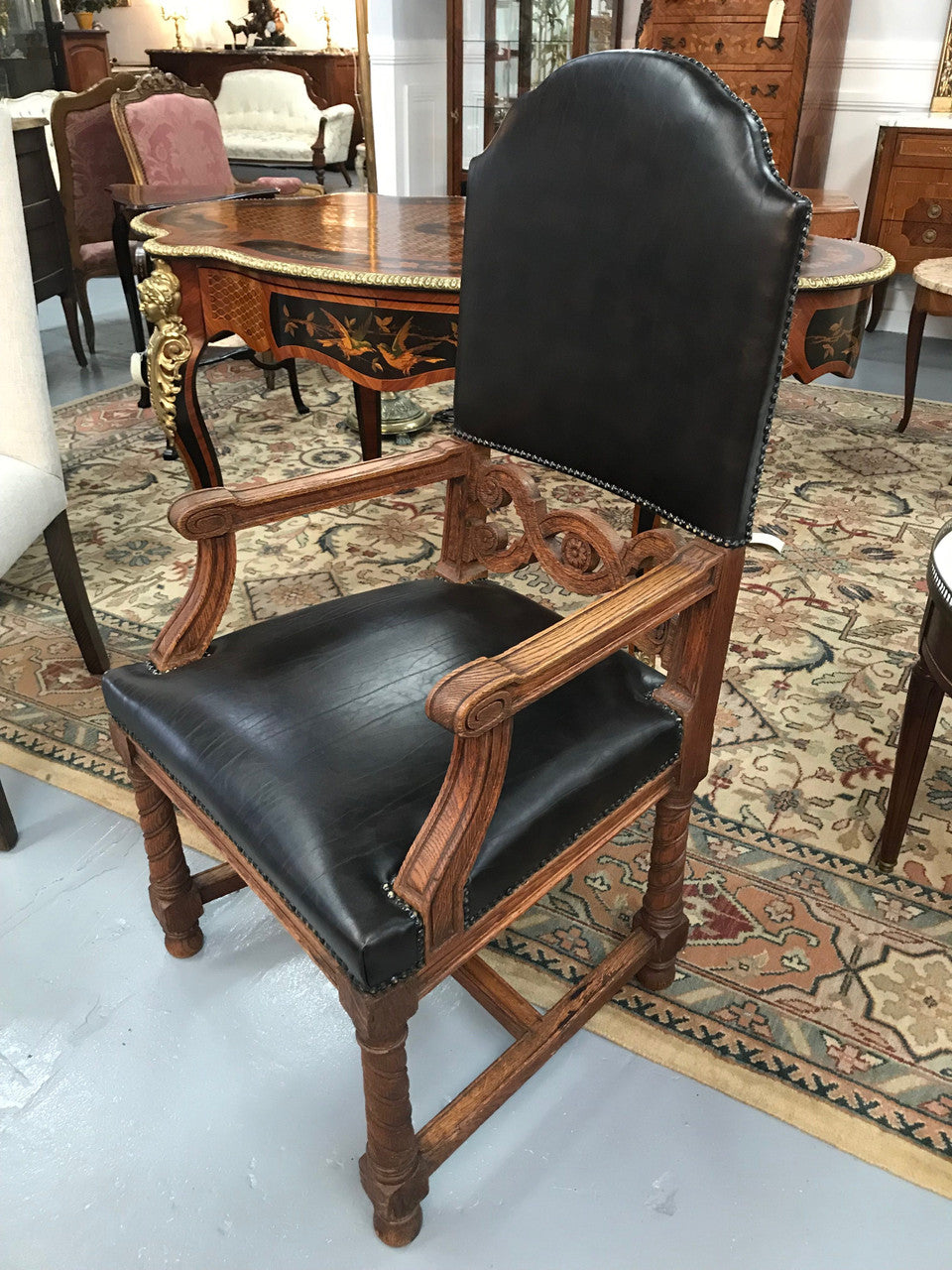 19th Century French Oak Desk Chair | Antique & Vintage | Moonee Ponds Antiques | Australia Wide