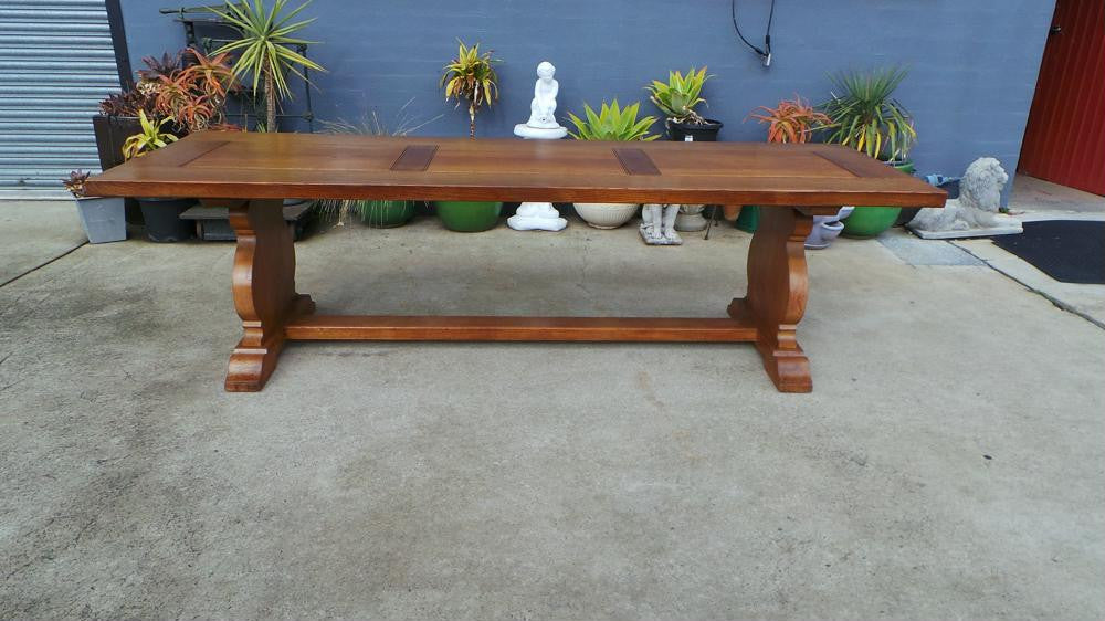 Large French Monastery Dining Table With A Stretcher Base | Antique & Vintage | Moonee Ponds Antiques | Australia Wide Delivery