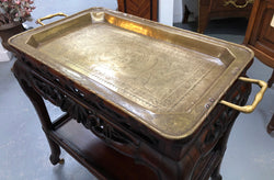 Victorian Rosewood Auto Trolley With Removable Brass Tray | Antique & Vintage | Moonee Ponds Antiques | Australia Wide Delivery