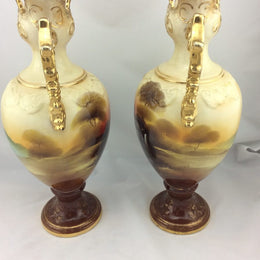 Pair Late Victorian English Vases