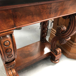 Antique French Flame Mahogany Console Table