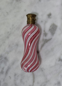 19th Century Pink & White Nailsea Glass Miniature Scent Bottle | Antique & Vintage | Moonee Ponds Antiques | Australia Wide Delivery
