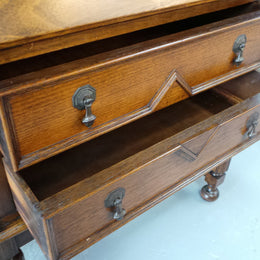 Oak Tudor Style Drop-down Bureau