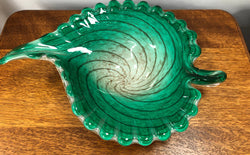 Vintage Murano Cased Glass Bowl In Emerald Green | Antique & Vintage | Moonee Ponds Antiques | Australia Wide Delivery