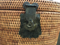 Beautiful Antique Cane Basket With Metal Handles & Latch | Antique & Vintage | Moonee Ponds Antiques | Australia Wide Delivery