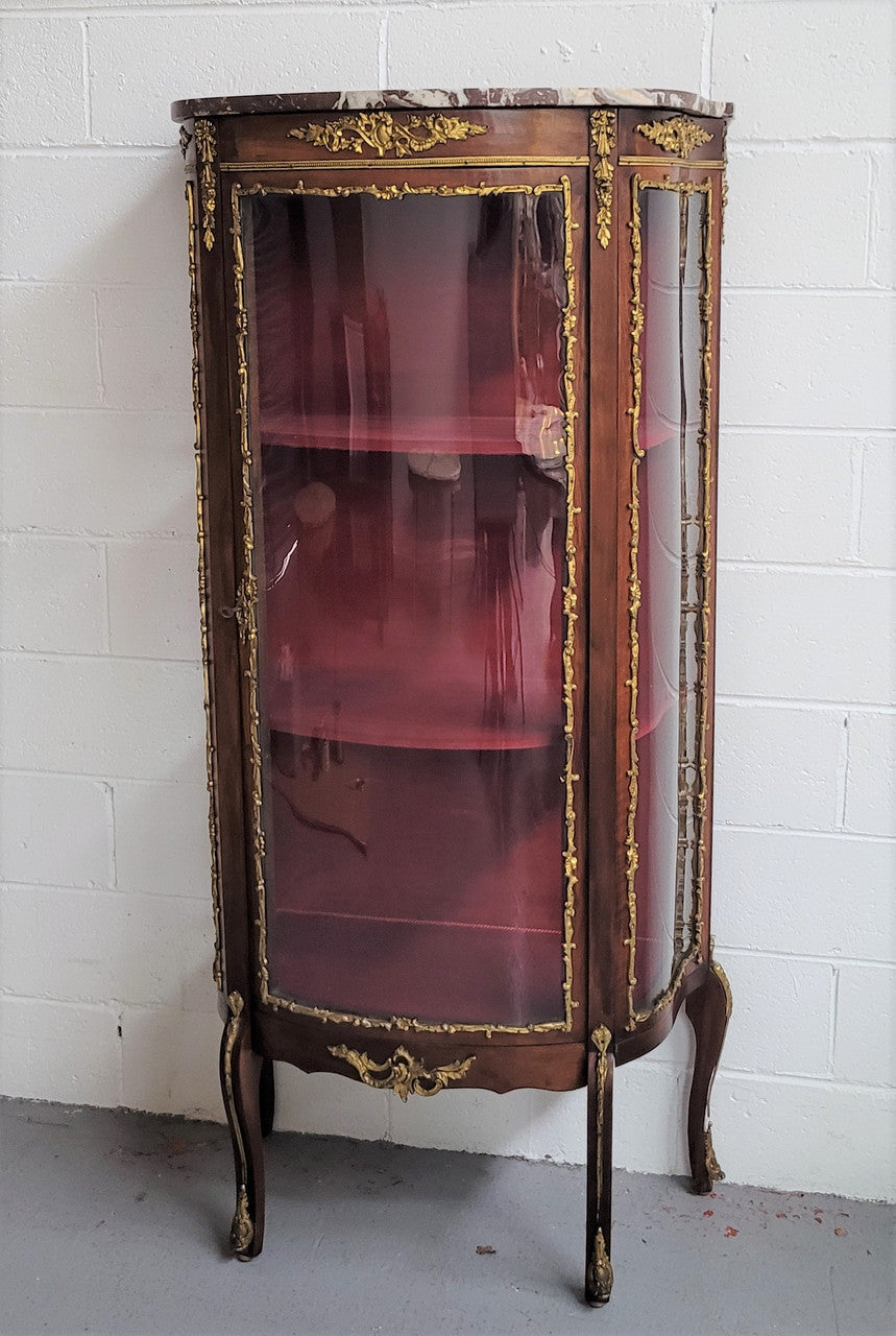 Late 19th Century Louis XV Style Vitrine with Curved Glass | Antique & Vintage | Moonee Ponds Antiques | Australia Wide Delivery