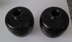 Pair of Antique Meiji Period Japanese Etched Bronze Vases | Antique & Vintage | Moonee Ponds Antiques | Australia Wide Delivery