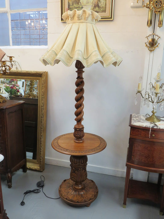 French Oak And Fruitwood Standard Lamp