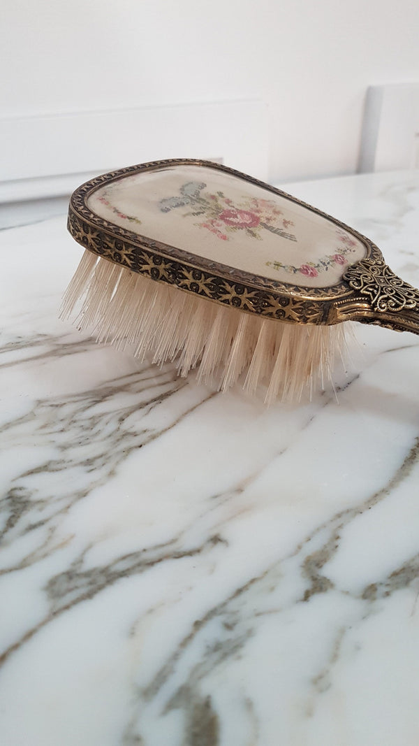 Vintage Embroidered Hair Brush