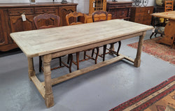Raw Oak French Pedestal Extension Table 339cm Fully Extended | Antique & Vintage | Moonee Ponds Antiques | Australia Wide Delivery