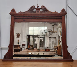 Nicely Carved Edwardian Walnut Mantle Mirror | Antique & Vintage | Moonee Ponds Antiques | Australia Wide Delivery