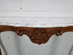 Elegant Walnut French Louis XV Style Marble Top Console Table | Antique & Vintage | Moonee Ponds Antiques | Australia Wide Delivery