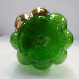 Green Victorian Glass Handled Vase