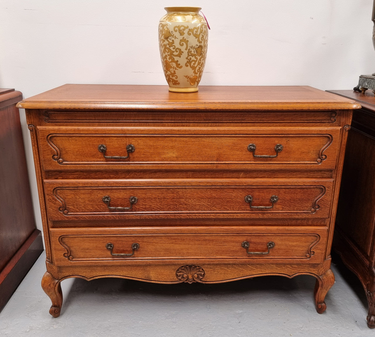 Vintage French Louis XV Style Three Drawer Chest