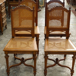 Set Four Antique French Oak Chairs
