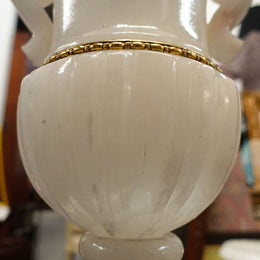 Vintage Italian Alabaster Pedestal With Urn Lamp