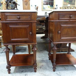 Pair Of French Mahogany Bedside Cabinets-1