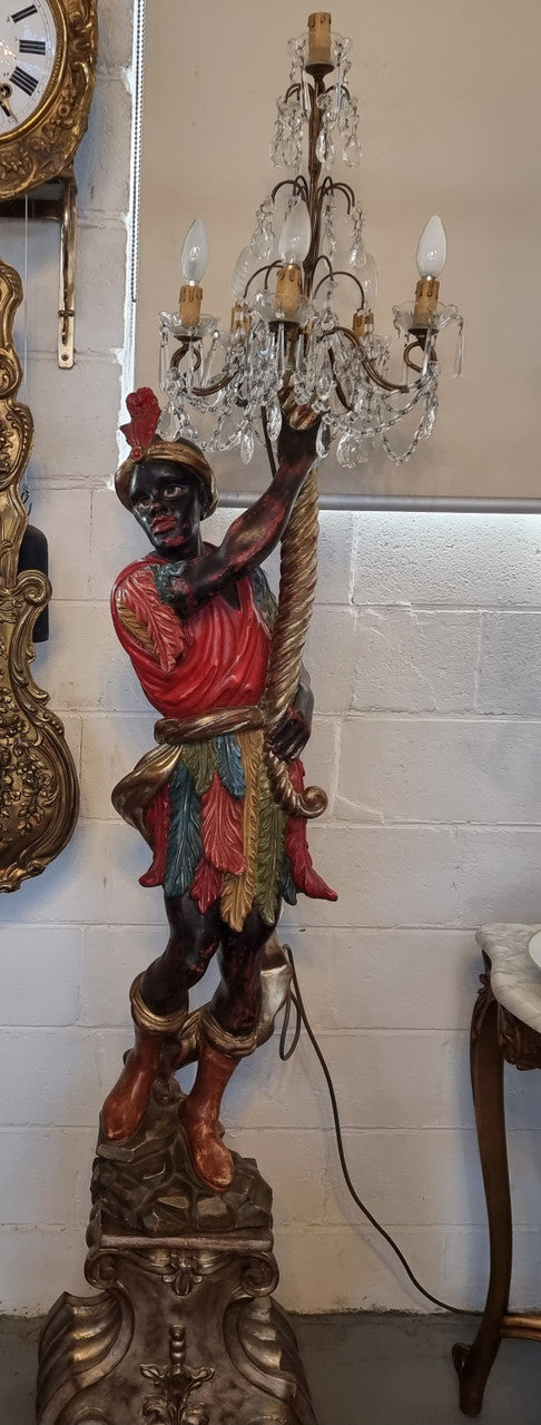 19th Century Italian Wooden Blackamoor Lamp | Antique & Vintage | Moonee Ponds Antiques | Australia Wide Delivery
