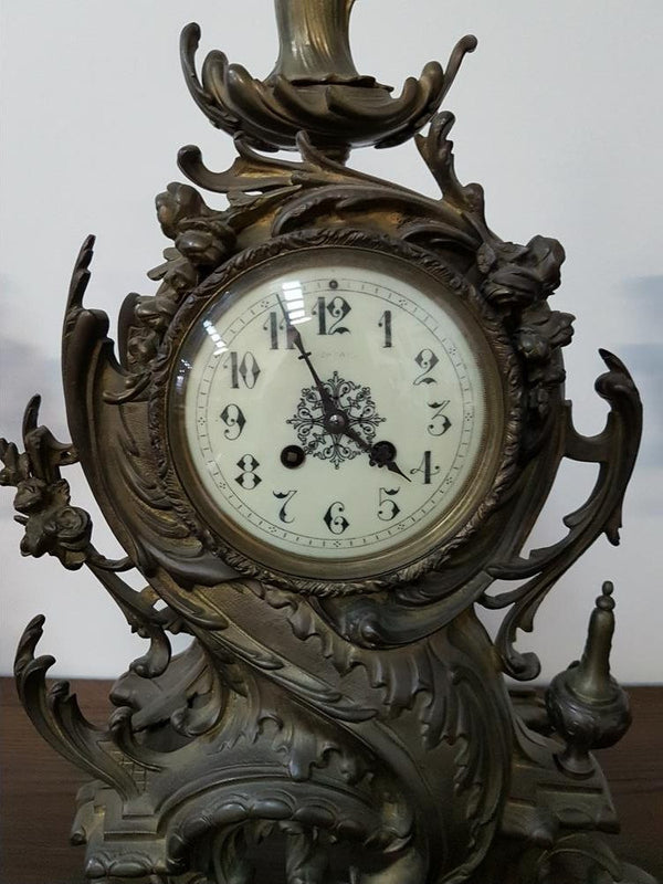 French Bronze Clock Set