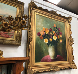 Vintage French-Belgium Signed Oil On Canvas "Floral Study" | Antique & Vintage | Moonee Ponds Antiques | Australia Wide Delivery