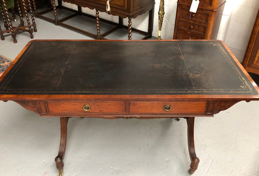 Regency Style 19th Century Leather Top Bureau
