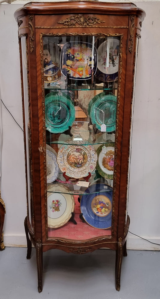 Stunning French Louis XV Style Walnut & Ormolu Vitrine