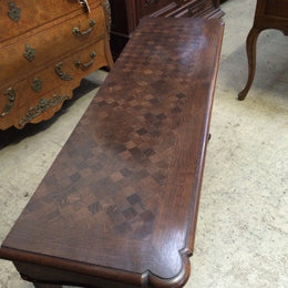 French Parquetry Top Console Table-1