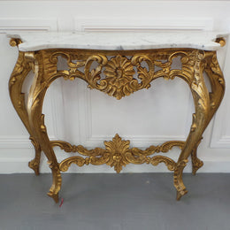 Louis XV Style French Beautifully Carved Gilt Console Table