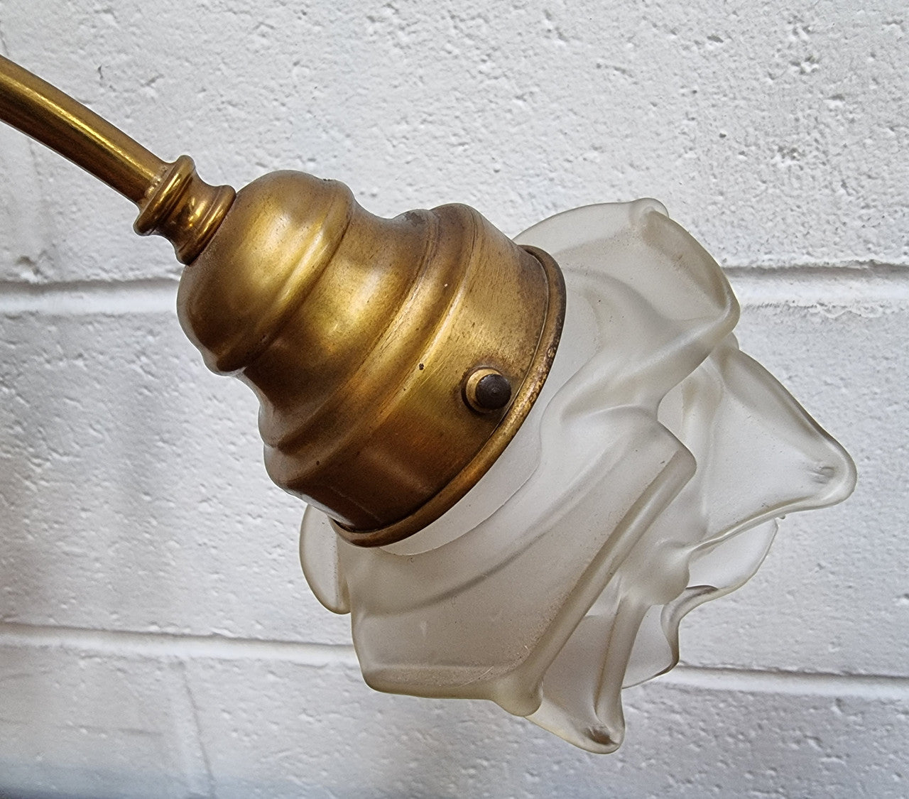 Art Deco Alabaster & Gilt Brass Table Lamp With Three Branches | Antique & Vintage | Moonee Ponds Antiques | Australia Wide Delivery