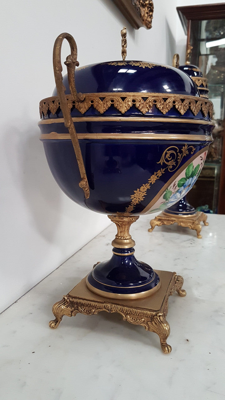 French Three-piece Sevres Style Porcelain Vase | Antique & Vintage | Moonee Ponds Antiques | Australia Wide Delivery