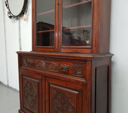 Walnut Edwardian Bookcase With Pull Out Secretaire | Antique & Vintage | Moonee Ponds Antiques | Australia Wide Delivery