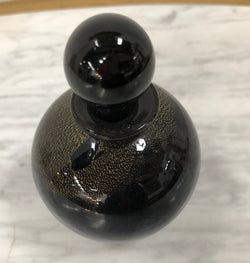 Nick Wirdnam Round Black & Gold Art Glass Scent Bottle | Antique & Vintage | Moonee Ponds Antiques | Australia Wide Delivery