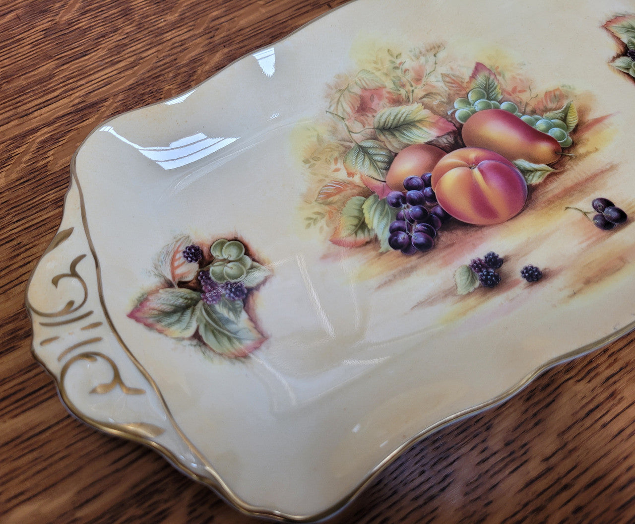 Aynsley Orchard Gold Serving Tray | Antique & Vintage | Moonee Ponds Antiques | Australia Wide