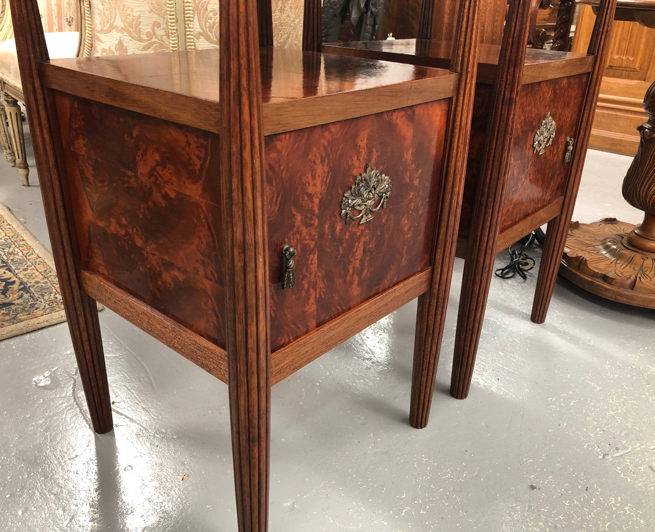 Amboyna Pair Of Bedsides | Antique & Vintage | Moonee Ponds Antiques | Australia Wide Delivery