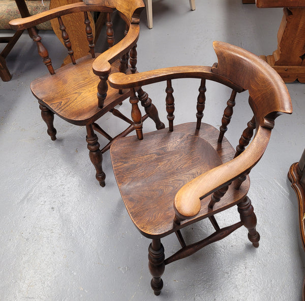 Just landed from France we have four amazing Victorian bow back chairs traditionally called a "smokers chair". They have been constructed from beautiful solid Elm wood and are very comfortable to sit in. All four are in good original detailed condition and are being sold individually for $550.00 each. Please contact us know if you would like more photos or information.
