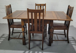 Fabulous Small Oak Extension Table & Four Dinning Chairs | Antique & Vintage | Moonee Ponds Antiques | Australia Wide Delivery