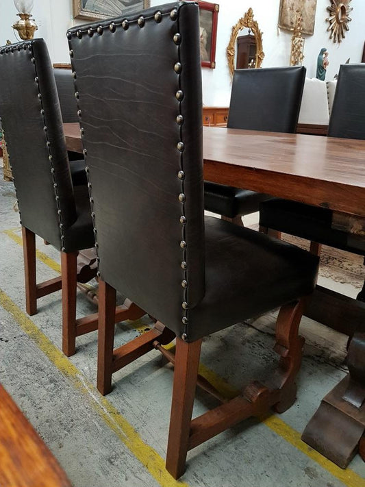 Set of Six Upholstered Leather Look Chairs