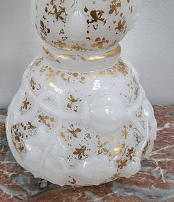 French 19th Century Milk Glass Embossed Vase | Antique & Vintage | Moonee Ponds Antiques | Australia Wide Delivery