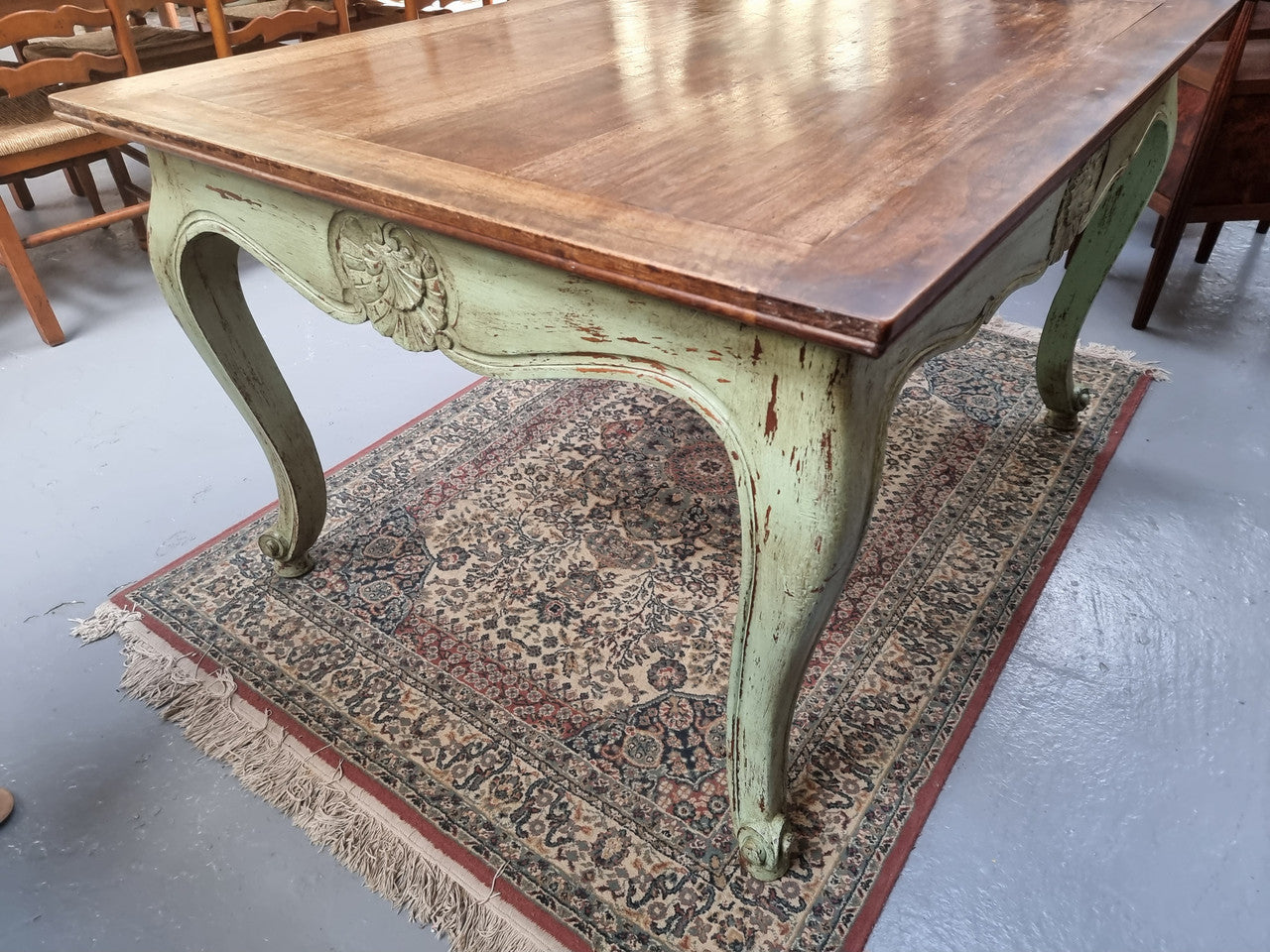 19th Century French Walnut Dining Table With Painted Base | Antique & Vintage | Moonee Ponds Antiques | Australia Wide Delivery