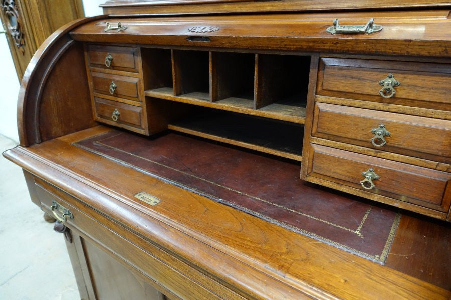 Victorian Antique Cedar Secretaire Bookcase