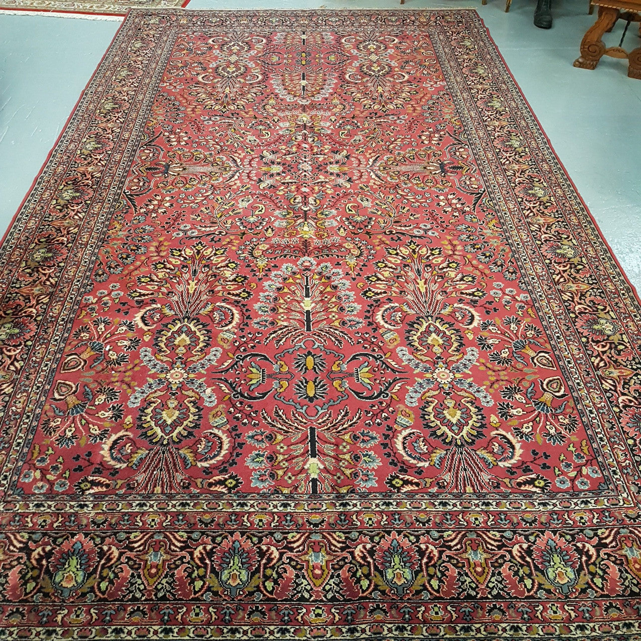 Large Vintage Persian Style Woollen Rug