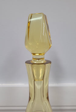 Bohemian Yellow Cut Glass Decanter | Antique & Vintage | Moonee Ponds Antiques | Australia Wide Delivery