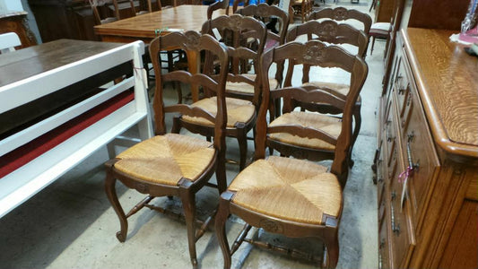 Set of six French oak Dining Chairs-1